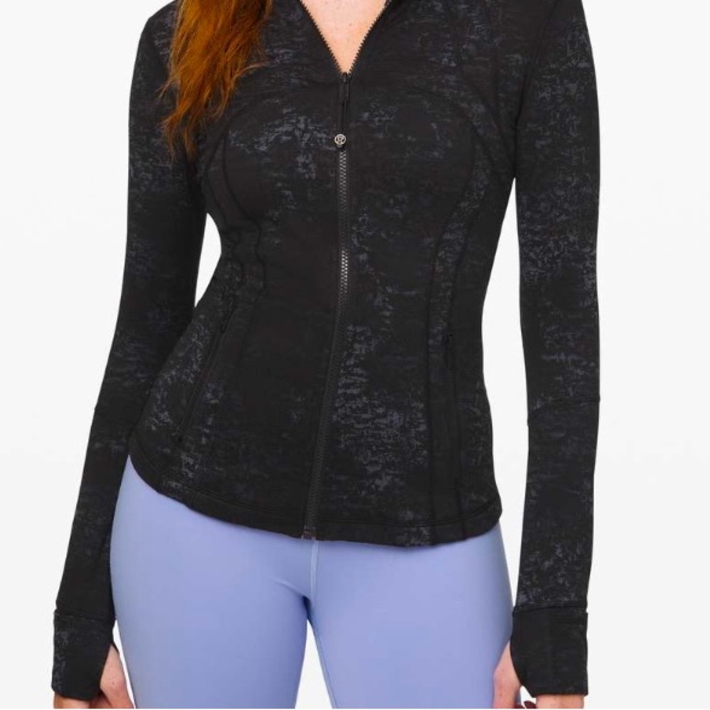 LULULEMON Define Jacket Luxtreme Untamed Jacquard Spray Dye Black Deep Coal sz 4